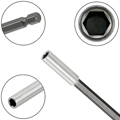3 Pieces 1/4 Inch Hexagonal Shank Magnetic Drill Bit Fixator Extension 60 100 150 Quick Release Drill Attachment Extension for Screw Nut Hand Driver