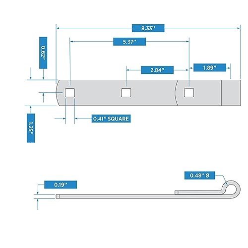 National Hardware N131-102 Strap Hinge, Zinc Plated, for Swing Doors - size: 8 Inch