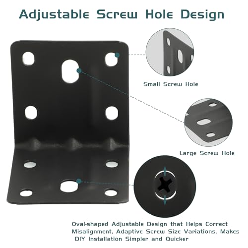 Alise 30 Pack Black 2x2in L Brackets Heavy Duty Metal for Wood Furniture - color: Matte Black, size: (30P) 2X2 inch