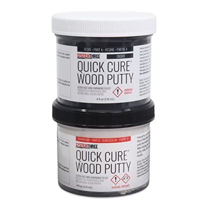 SYSTEMTHREE Quick Cure Putty, Ebony, 8-oz Kit - color: Ebony, size: 1 Count (Pack of 1)