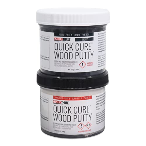 SYSTEMTHREE Quick Cure Putty, Ebony, 8-oz Kit - color: Ebony, size: 1 Count (Pack of 1)