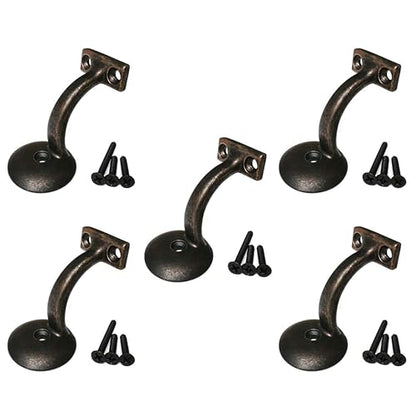 Handrail Bracket Round for Stairways with Mounting Screws - Set of 5 - (Oil Brushed) - DH-B2 - style: Oil Brushed Round