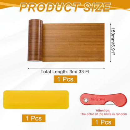 uxcell Wood Grain Repair Tape,5.9" x33ft Grain Repair Patch,Deep Silk Wood - color: Deep Silk Wood, size: 5.9 Inch x 33 ft