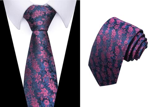 joy alice Tie For Men 6 PCS Necktie Woven Jacquard Neck Ties Set Neck Ties - color: Bluered Yellow Green Red Grey