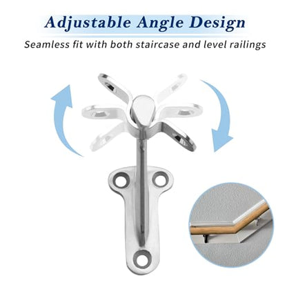 YANYUCB 3''Handrail Brackets,304 Stainless Steel Handrail Stair Brackets,Heavy Duty Support Hardware for Stairways,Home or Office Staircase Hand Rail Bracket with Screws(3 Pack) - style: Polished Silver