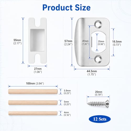 12 Pack Door Strike Plate Repair Kit