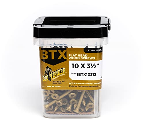 Big Timber 1BTX10312 Wood Screws 10x3-1/2 Inch T-25-Drive Bit Bronze Star Flat Head (Approx Qty: 55)