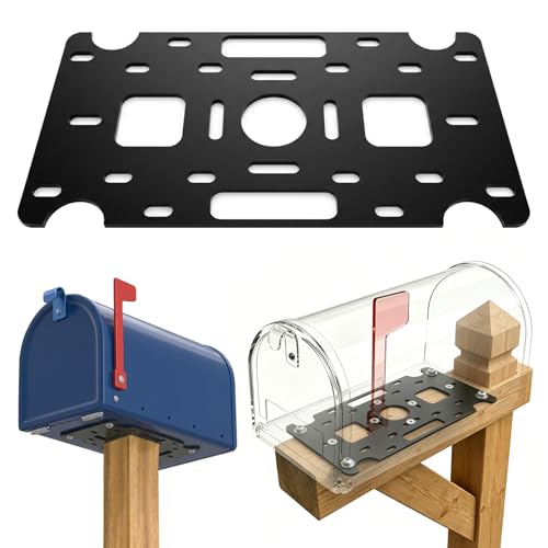 Mailboxes Post Mount Bracket - Universal Mailbox Mounting Plate, Compatible with Architectural, Gibraltar & Adoorn, Adjustable Slotted Base for 4x4 Wood & T-Post, Hardware Kit Included