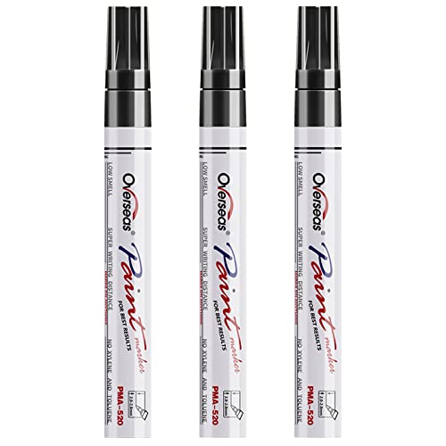 Overseas Black Paint Pens Permanent Markers, 3 Oil Based Paint Makrers - color: Black