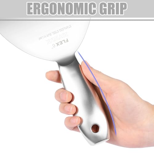 6" Putty Knife, One Piece Putty Knives for Spackling, Drywall, Paint - size: 6"