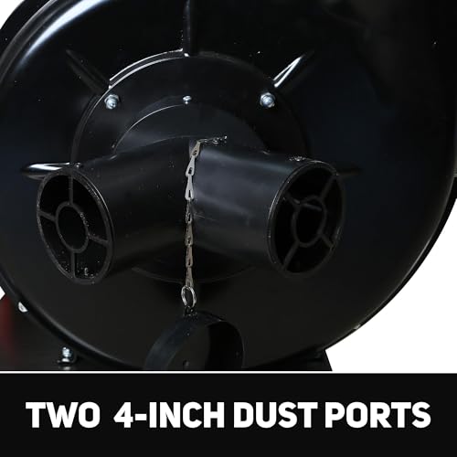 BUCKTOOL 1-1/2 HP Dust Collector, Internal Dust Baffle, 1100 CFM Airflow - size: 1100CFM