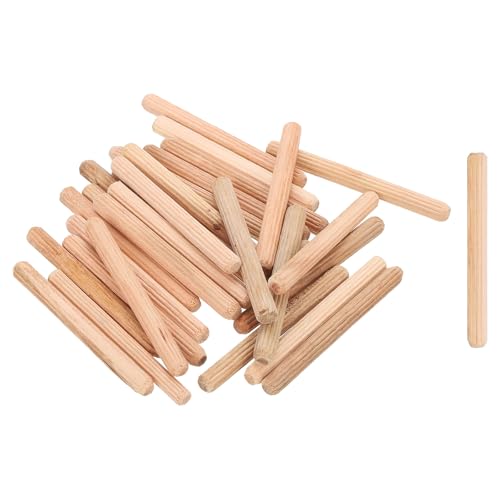 uxcell 100Pcs 1/4" x 2-3/8" Wooden Dowel Pins, Wood Dowels Rods, Furniture Woodworking Grooved Fluted Pin, Wooden Dowels Fluted for Craft, DIY Projects - size: 1/4" x 2-3/8"