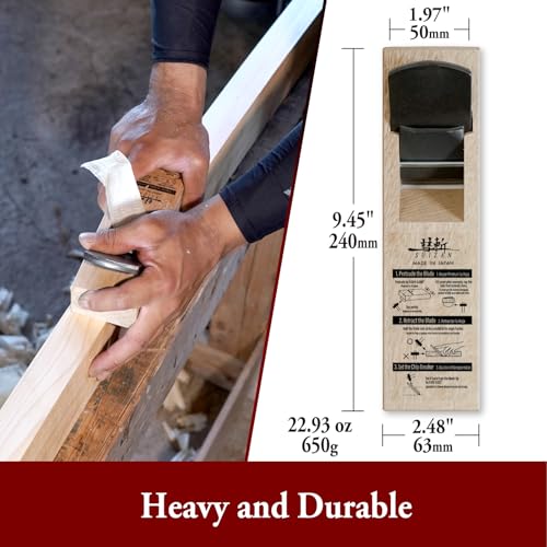 SUIZAN Kanna Japanese Wood Planer 2" Double Blade - Hand Block Plane - size: 2 inch (50mm) 2-Blade