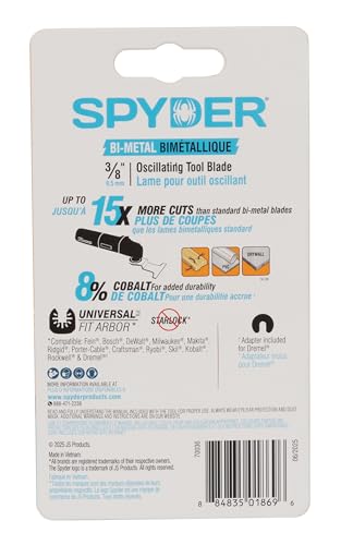 Spyder 3/8-Inch Universal Fit Bi-Metal Oscillating Blade for General Purpose Cuts (70036) - style: 3/8" W BiM Cutter