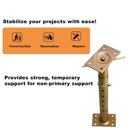 Adjustable House Jacks Floor Joist Support 19.7"-35.8" for Lifting Leveling - size: 19.7"-35.8"