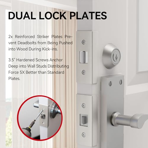 Door Frame Reinforcement Kit, Anti Kick Strike in Door Security, White - size: 5 PCS White