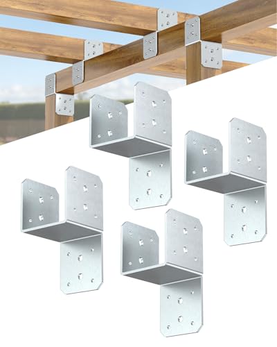4x4 Pergola Post & Joist Anchor Bracket Kit Galvanized 4-Pack - color: Galvanized-4 Pcs