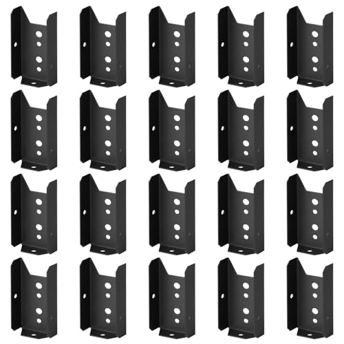 GBGS 20 Pack 2x4 Fence Brackets for Wood Railing,Black,18 Gauge