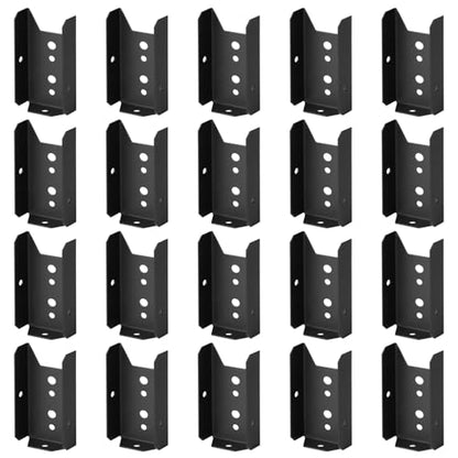 GBGS 20 Pack 2x4 Fence Brackets for Wood Railing,Black,18 Gauge