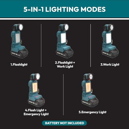 Hardin HD-8710 18V 5-in-1 Portable Flashlight & Work Light