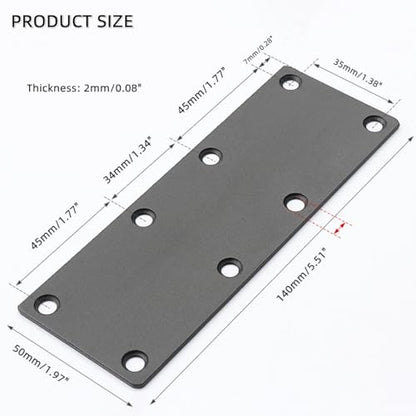 dophee 4PCS Black Stainless Steel Flat Mending Plates, 1.97"x5.51" - size: 140mm/5.51"