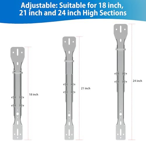 2 Pack Garage Door Opener Reinforcement Bracket, Adjustable to 18", 21" or 24", Galvanized Steel