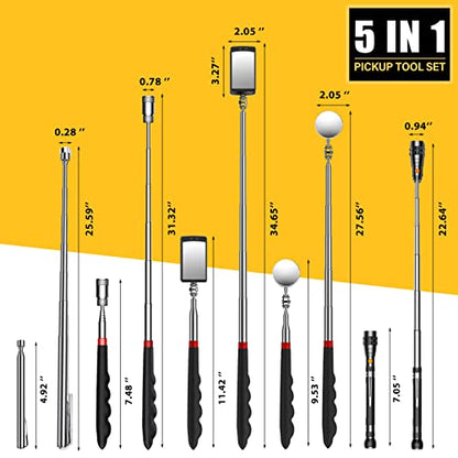Magnetic Pickup Tool Set with Inspection Mirror, Birthday Gifts For Men