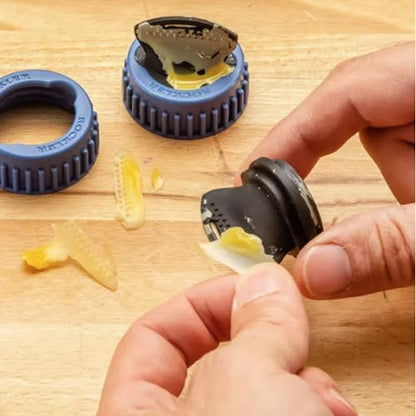 Glue Bottle Silicone Applicator Tips for Biscuit Joints -Plastic Collar w/Cap & Cleaning Tool -Compatible with Glue Bottles