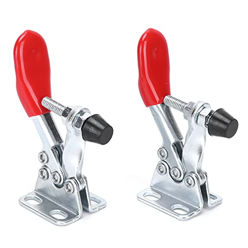 Toggle Clamp Fixture, 2Set Hold Down LD GH‑201‑A Clamping Quick LDGH 201AHand Clamps, Clamp, Hand Tools 30kg Holding Capacity GH201A Nonslip Red Tools, Horizontal with Acity for