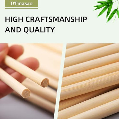Dtmasao 25 PCS Dowel Rods Wood Sticks Wooden Dowel Rods - 3/8 x 36 Inch Unfinished Bamboo Sticks - for Crafts and DIYers - size: 3/8 x 36 Inch