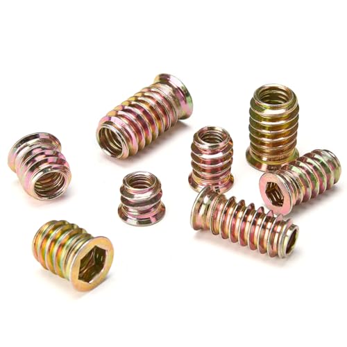 180Pcs 1/4"-20 Nut Inserts 5/16"-18 Wood Threaded Fastener for Furniture - color: 180 Pcs 1/4"-20 & 5/16"-18 Mixed Set