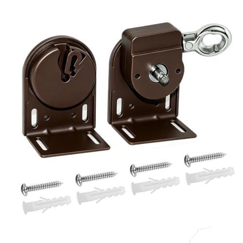 Sunshade Replacement Bracket, Compatible with Coolaroo External Roller Blind, Upgraded to Metal Ring, More Durable and Long-Lasting(Metal, Brown)