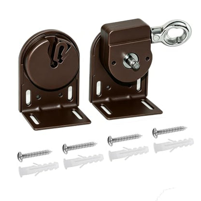 Sunshade Replacement Bracket, Compatible with Coolaroo External Roller Blind, Upgraded to Metal Ring, More Durable and Long-Lasting(Metal, Brown)