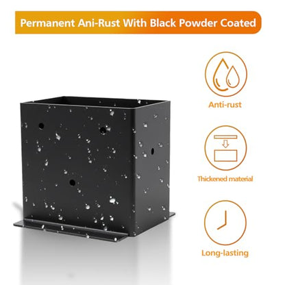 4 Pcs 4“× 6” Post Base Fit (Inner Size 3.6"x 5.6") Post - size: 4 Pcs, style: 4"x 6"