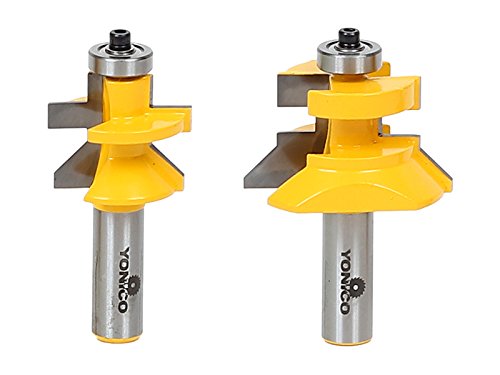YONICO Tongue and Groove Router Bits Set Flooring 2 Bit Flooring 1/2-Inch Shank 15227 - style: V-Notch - Large - 1/2" Shank