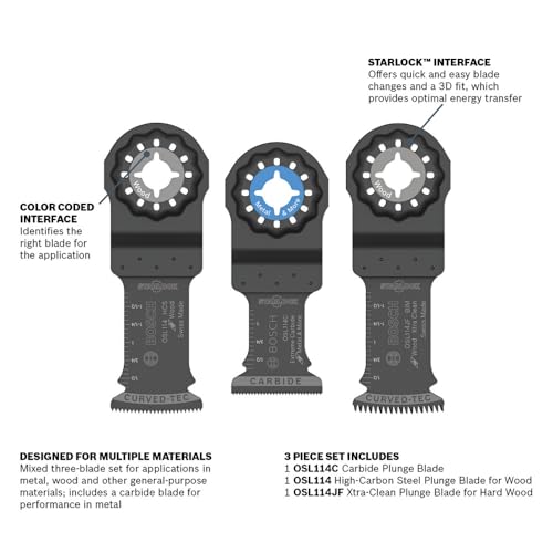 Bosch OSL003VP 3 pc. Starlock Oscillating Multi-Tool Accessory Blade Set