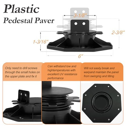 30 PCS Adjustable Deck Support Deck Blocks Plastic Pedestal Paver - size: Raising 1-3/16" to 2-3/8"