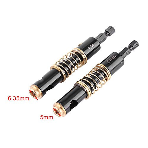5mm 1/4" Black Hinge 5mm Drill bit Shelf pin jig Drill Bits 1/4inch Hex Shank Door Window Cabinet Self Centering Hinge Tapper Core Hole Openning Puncher Bits Woodworking Tools(2 Sets) - size: 2 sets
