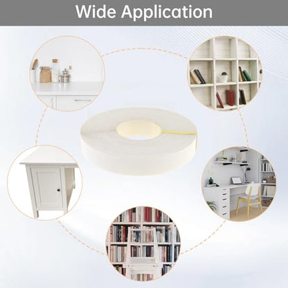 3/4inx50ft Melamine Edge Banding White Veneer Edging Shelf Adhesive - color: White