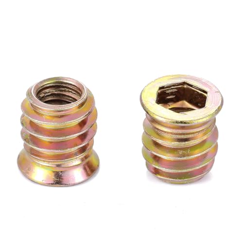 50 Pcs 5/16"-18x15mm Threaded Inserts for Wood for Furniture Reinforcement - size: 5/16"-18x15mm