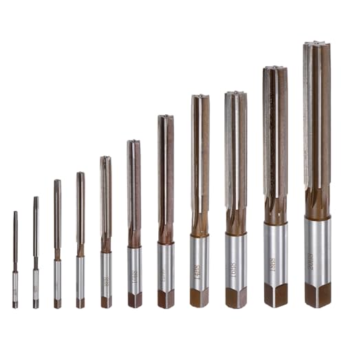 uxcell 11pcs Hand Reamers Set 3mm 4mm 5mm 6mm 8mm 10mm 12mm 14mm 16mm 18mm 20mm H8 Metric Alloy Steel Reamer Bit Straight Flutes Steel Cutting Tool for Metal Wood Hole Reaming - style: H8
