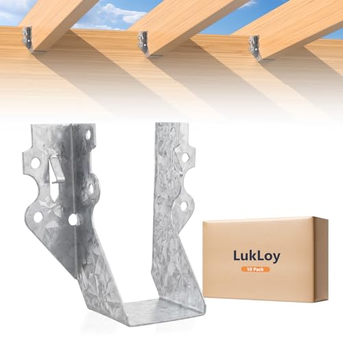 LukLoy 10 Pack 2x4 Joist Hanger 20 Gauge Galvanizing Face Mount Joist Hangers for Wood - size: 2" x 4"
