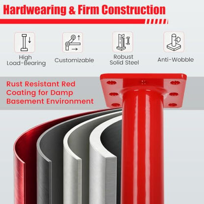 Adjustable House Floor Jacks 17-32 Inch, 10000 LBS Screw Jack Post, 4Pcs - size: 17"-32"