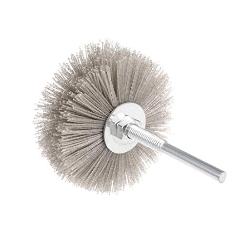 uxcell Nylon Wheel Brush 320 Grits Abrasive Grinding Head with 6mm Threaded Shank - style: 320 Grit