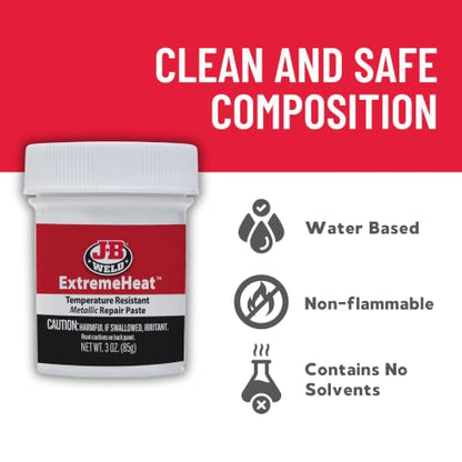 J-B Weld 37901 ExtremeHeat High Temperature Resistant Metallic Paste - 3 oz