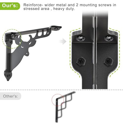 SELEWARE 4 Pack 10" Heavy Duty Shelf Brackets, Deer Decorative L Brackets - size: 10 Inch, style: Deer-4 pack