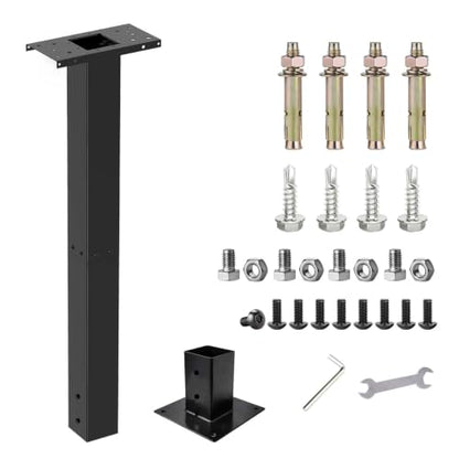 43" Heavy Duty Steel Mailbox Post with Base Plate