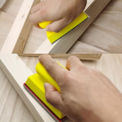 FOWOK 70pcs Sanding Sheet, 14pcs Sanding Sponge, one 3”x 4” Hand Sand Block