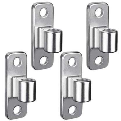 Insaga Heavy Duty 304 Stainless Steel Gate Hinges 4 Pcs, Wall Mount Hardware with 5/8" Pin, One-Piece Cast Hinge for Farm, Fence, Chain Link, Wooden & Metal Gates - color: Silver-SS-4Pcs-Hole