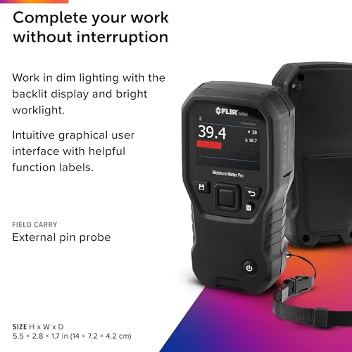 Flir MR60 Moisture Meter Pro, Pin and Pinless, Color Display - style: MR60